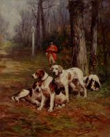 Penne, Charles Olivier De - hunting dogs at rest